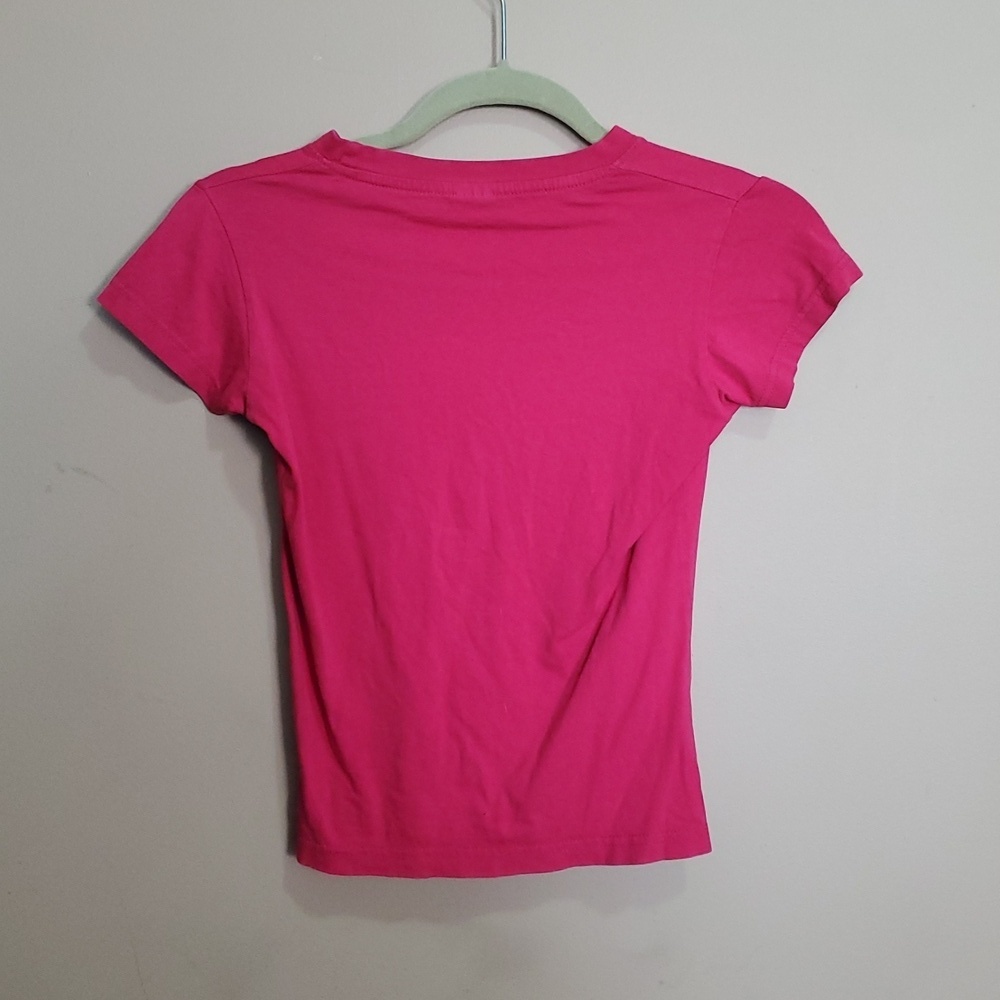 Kids Pink T-Shirt with Leaf Design Size Medium (8-10) - Picture 3 of 3